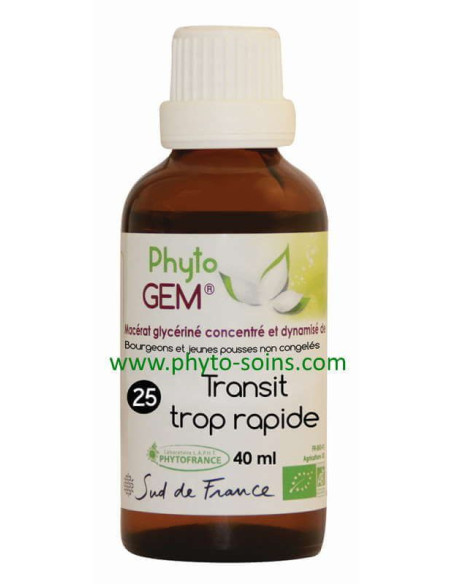 Phyto'gem BIO n°25 transit trop rapide laboratoire phytofrance | phyto-soins