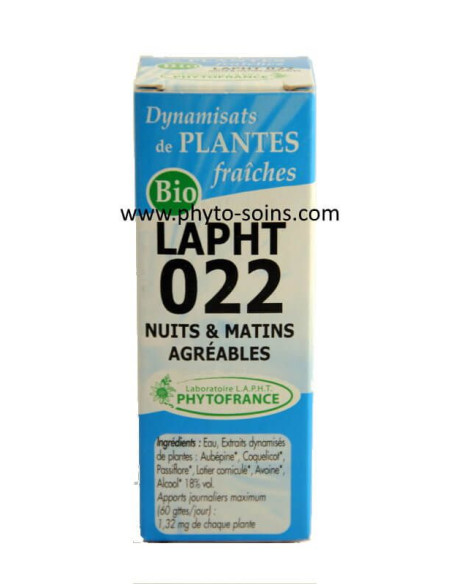 LAPHT 022 Nuits et matins agréables laboratoire phytofrance | phyto-soins