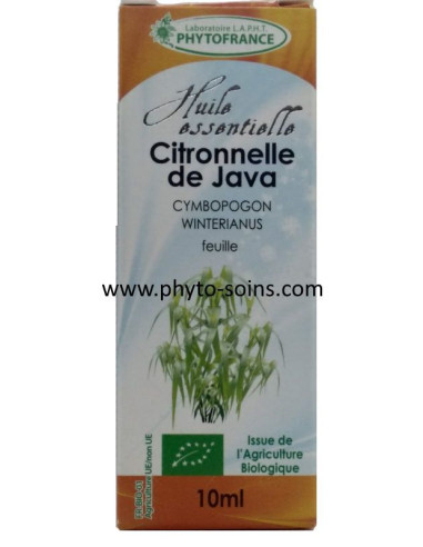 Huile essentielle de Citronnelle de Ceylan BIO, pure et naturelle