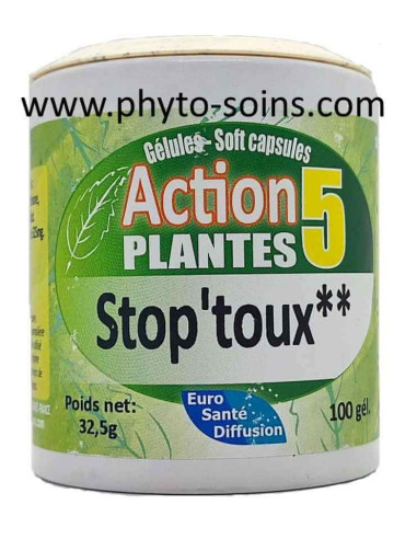 Gélules action 5 plantes Stop'toux laboratoire phytofrance