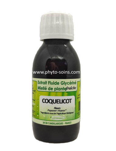 Extrait fluide glycériné miellé de Coquelicot BIO et fraiche