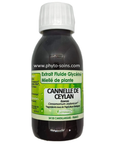 Extrait fluide glycériné miellé de Cannelle de Ceylan BIO et fraiche