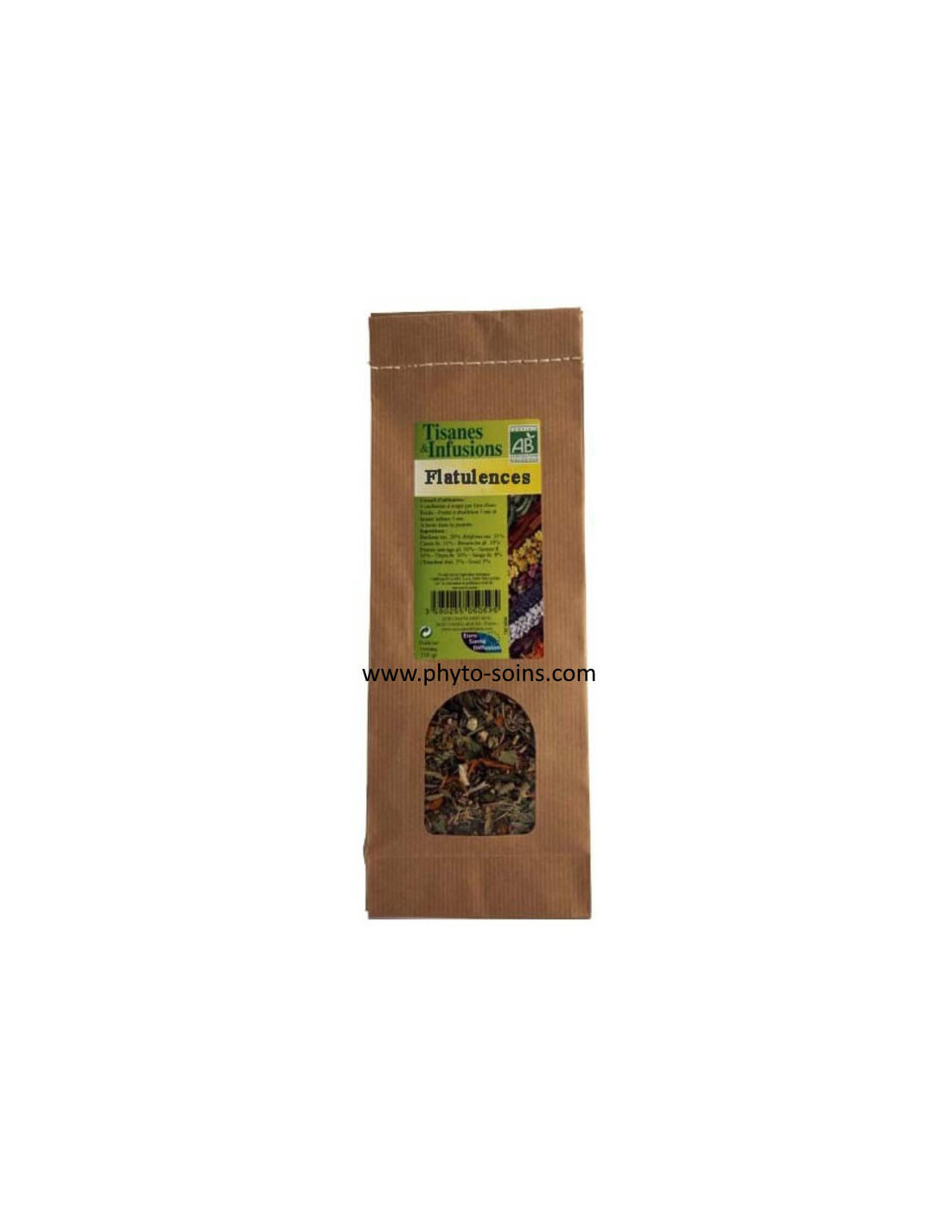 Herboristerie: Tisane BIO flatulences / ballonnement - Phytofrance