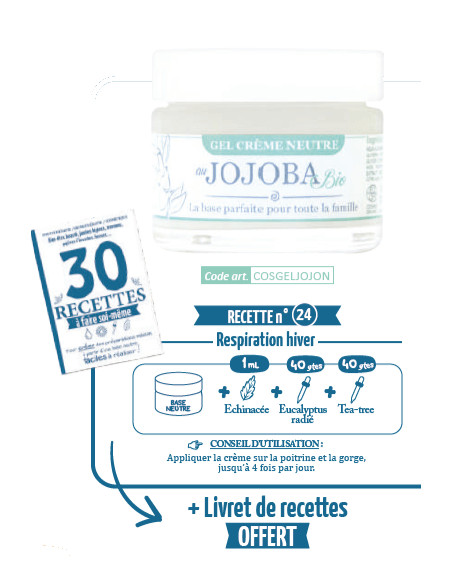 Gel Crème neutre au Jojoba BIO + livret de 30 recettes à faire soi même