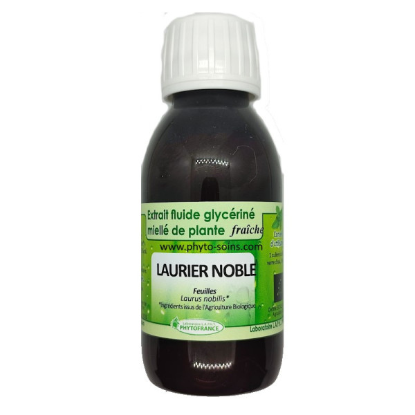 Extrait fluide glycériné miellé de Laurier noble frais et BIO