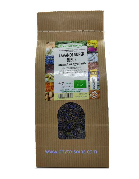 Sachet de Lavande super bleue fleur mondée surchoix et BIO 50g