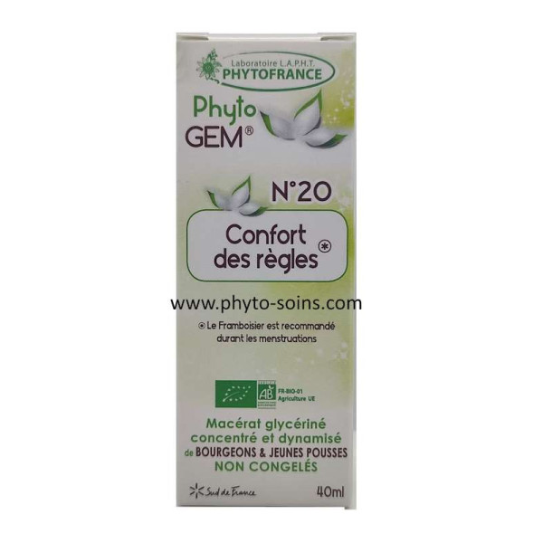 phyto'gem 20 confort des règles laboratoire phytofrance | phyto-soins