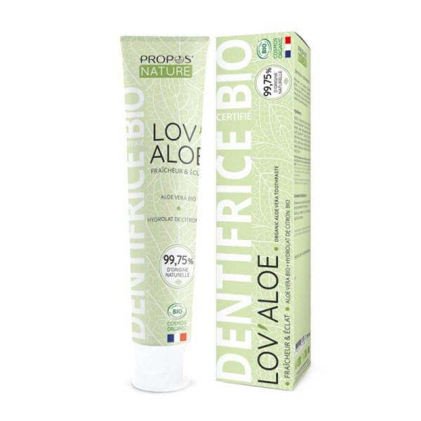 Dentifrice naturel à l'aloé vera BIO fraicheur et éclat propos nature par phyto-soins