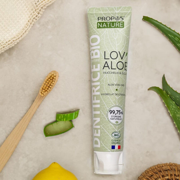 Dentifrice naturel à l'aloé vera BIO fraicheur et éclat