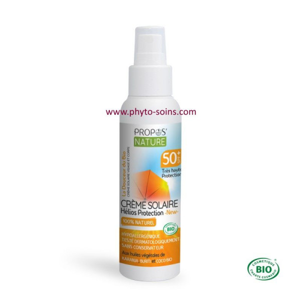 Crème solaire 100% naturelle très haute protection 50SPF+ laboratoire propos'nature par phyto-soins