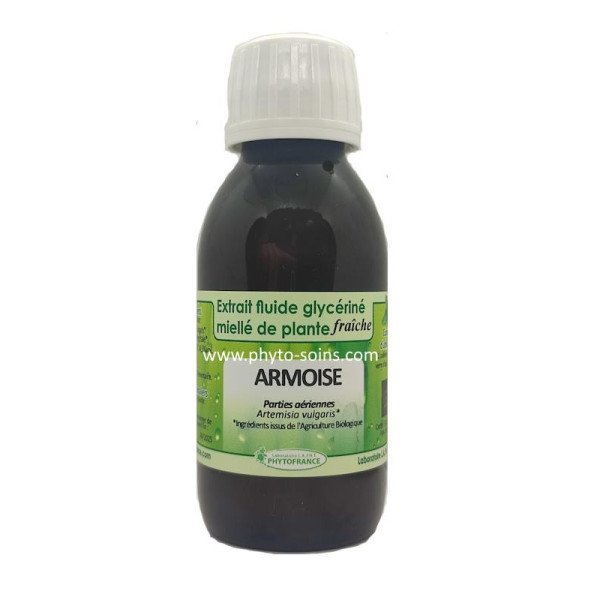 Extrait fluide glycériné miellé d'Armoise commune fraiche et BIO