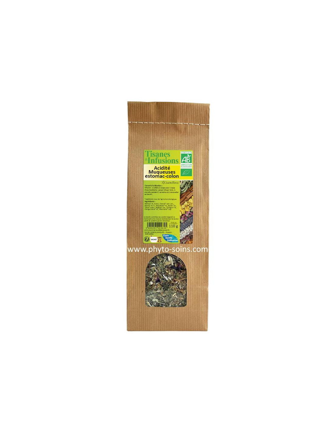 Herboristerie: Tisane BIO muqueuses estomac/colon acidité - Phytofrance