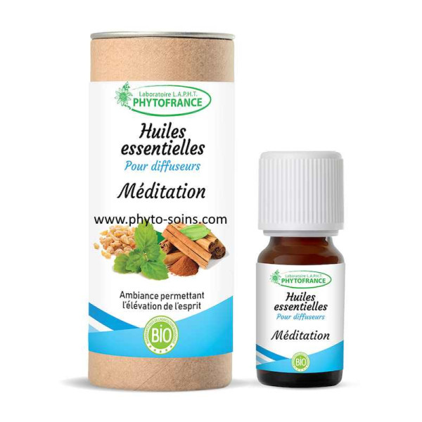 Mélange d'huiles essentielles BIO Méditation phytofrance phyto-soins