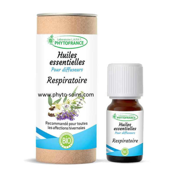 Mélange d'huiles essentielle BIO respiratoire pour diffuseur phytofrance phyto-soins