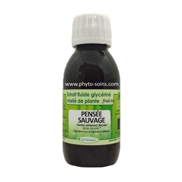 Extrait fluide glycériné miellé de Pensée sauvage fraiche et BIO phytofrance
