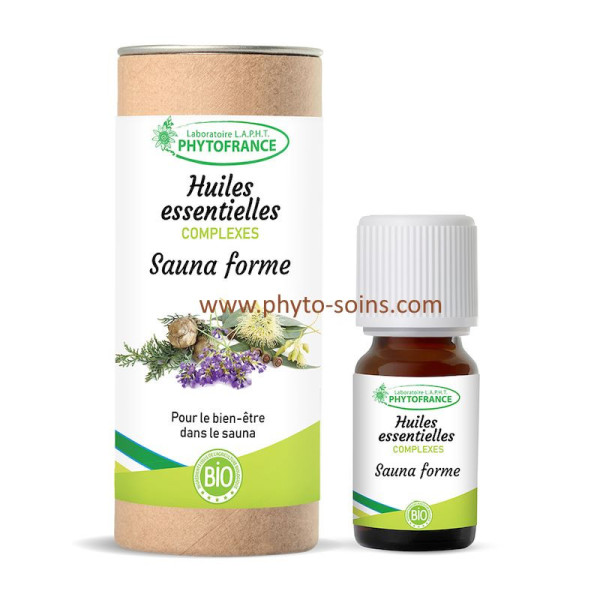 complexe "saunaforme" des huiles essentielles pour le bien être dans le sauna hammam phytofrance par phyto-soins