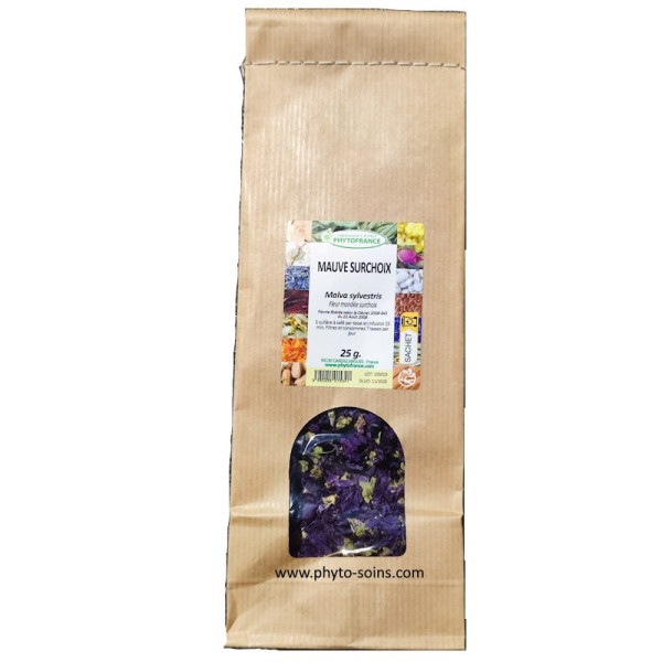 Sachet de 25g de Mauve (fleur mondée surchoix) pour tisane