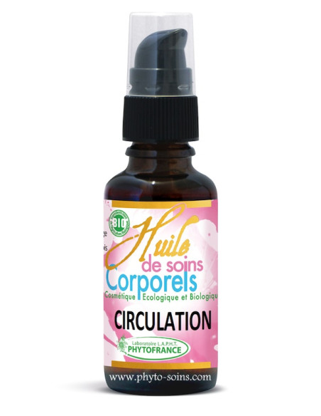 Huile de soins BIO Circulation veineuse phytofrance par phyto-soins