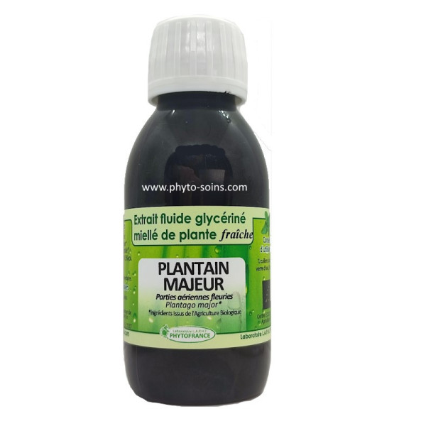 Extrait fluide glycériné miellé de Plantain majeur frais et BIO