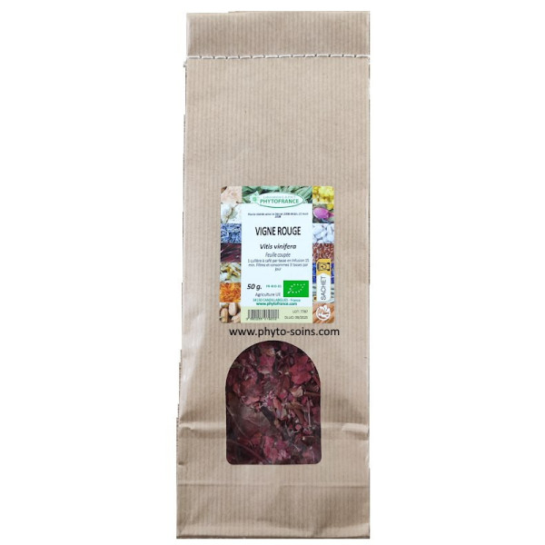 Sachet de Vigne rouge BIO (vitis vinifera) 50g pour tisane phytofrance par phyto-soins