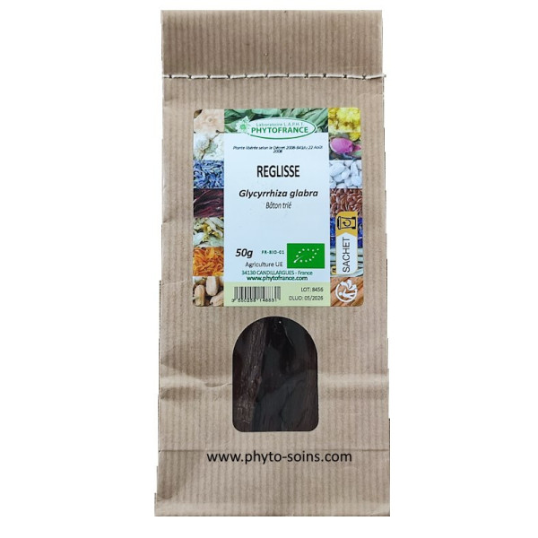 Sachet de Bâtons 12cm de Réglisse BIO 50g phytofrance par phyto-soins