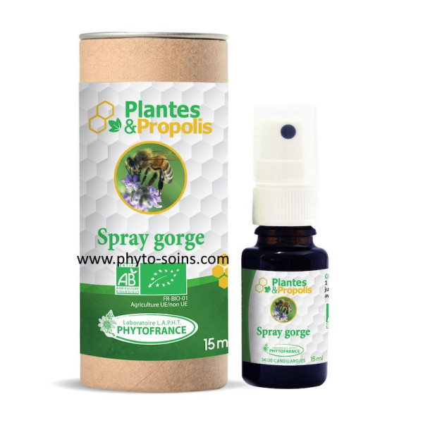Spray gorge BIO à la propolis et aux huiles essentielles phytofrance par phyto-soins