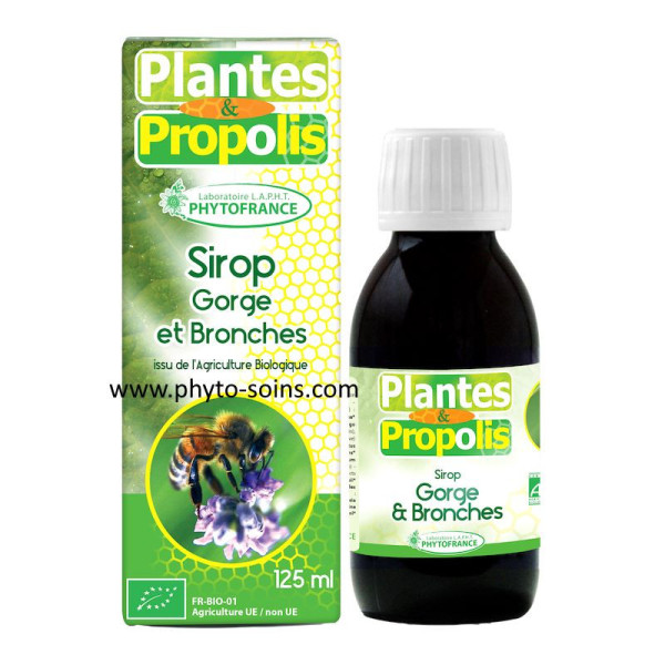 Sirop aux plantes, à la propolis et aux huiles essentielles BIO phytofrance par phyto-soins