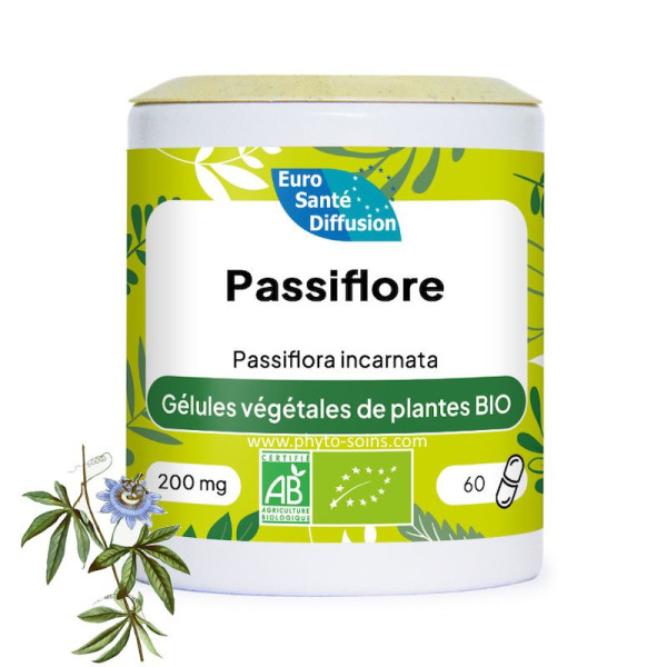 Boite de 60 ou 250 gélules de Passiflore (Passiflora incarnata) BIO 200mg phytofrance par phyto-soins