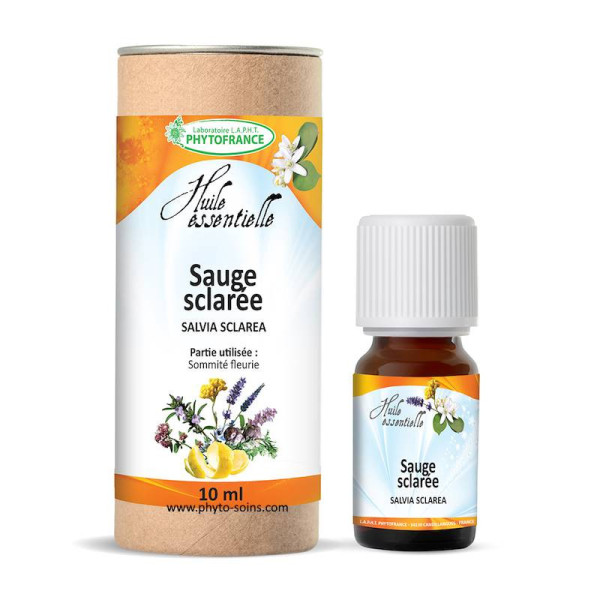 Huile essentielle de Sauge sclarée BIO, pure et naturelle phytofrance par phyto-soins