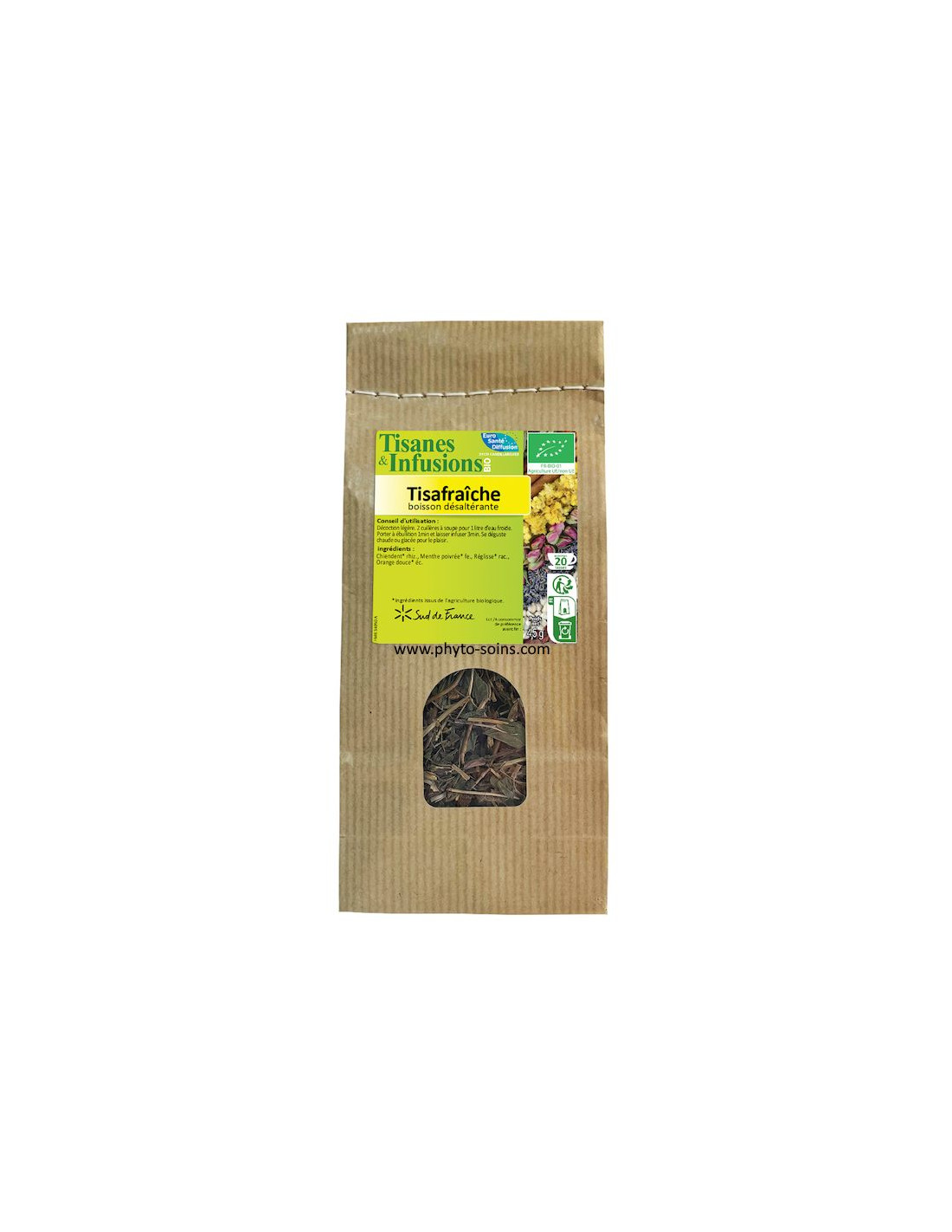 Herboristerie: Tisane BIO tisafraîche, désaltérante - Phytofrance