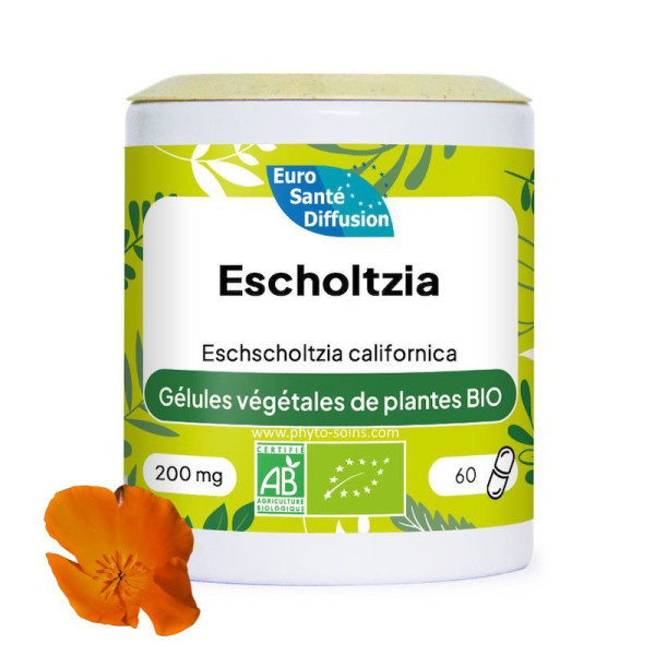 Boite de gélules d'Eschscholtzia BIO (Eschscholtzia californica)200mg phytofrance par phyto-soins