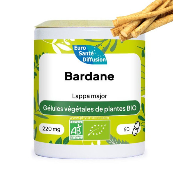 Boite de 60 ou 250 gélules de Bardane BIO (Lappa major) 220mg phytofrance par phyto-soins