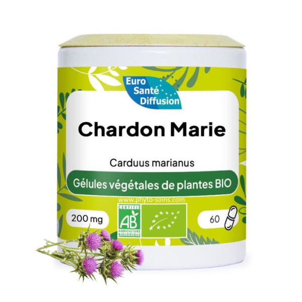 Boite de 60 ou 250 gélules de Chardon marie BIO (Carduus marianus) 200mg phytofrance