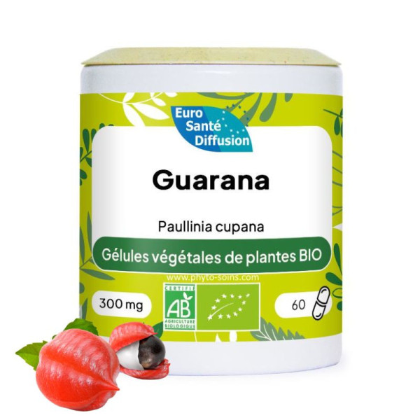 Boite de 60 ou 250 gélules de Guarana BIO (Paullinia cupana) 300mg phytofrance par phyto-soins