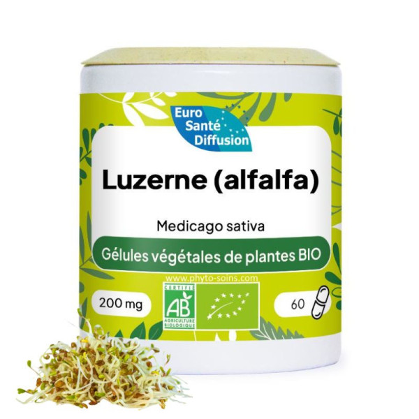 Boite de 60 ou 250 gélules de Luzerne (Alfalfa) BIO phytofrance par phyto-soins