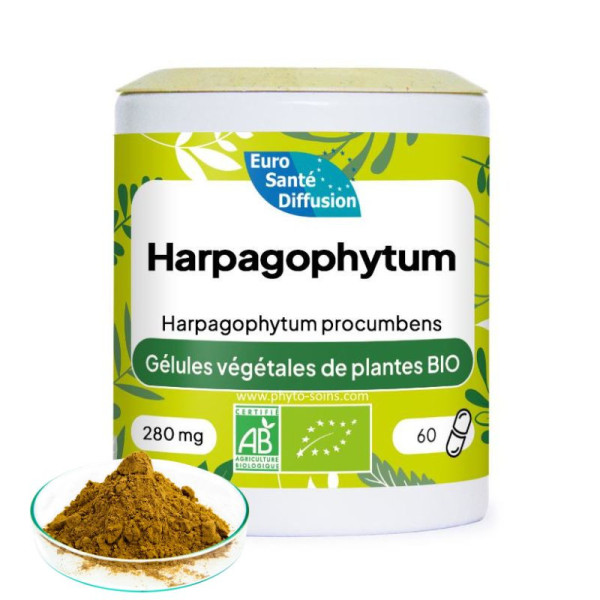 Boite de 60 ou 250 gélules de racine d'Harpagophytum BIO 280mg