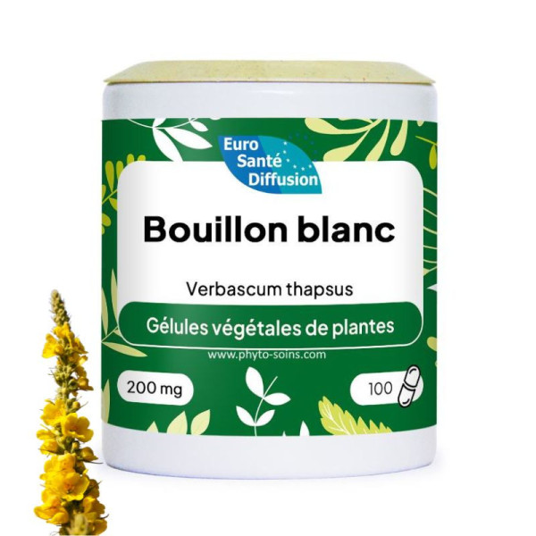Boite de 100 ou 250 gélules de fleurs de Bouillon blanc 200mg phytofrance