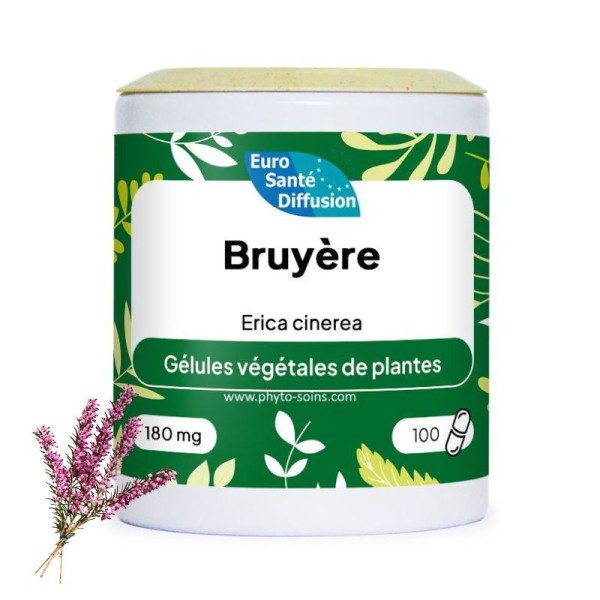 Boite de 100 ou 250 gélules de Bruyère 180mg phytofrance par phyto-soins