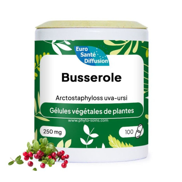 Boite de 100 ou 250 Gélules de Busserole (Arctostaphyloss uva-ursi) 250mg phytofrance par phyto-soins