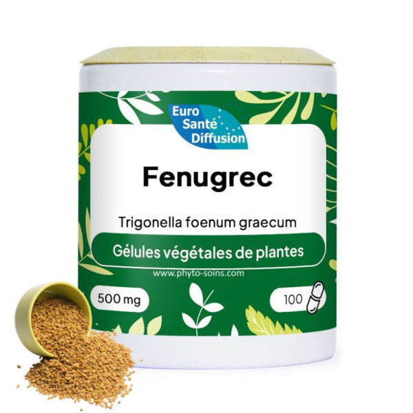 Boite de 100 ou 250 gélules de Fénugrec (Trigonella foenum graecum) 500mg phytofrance