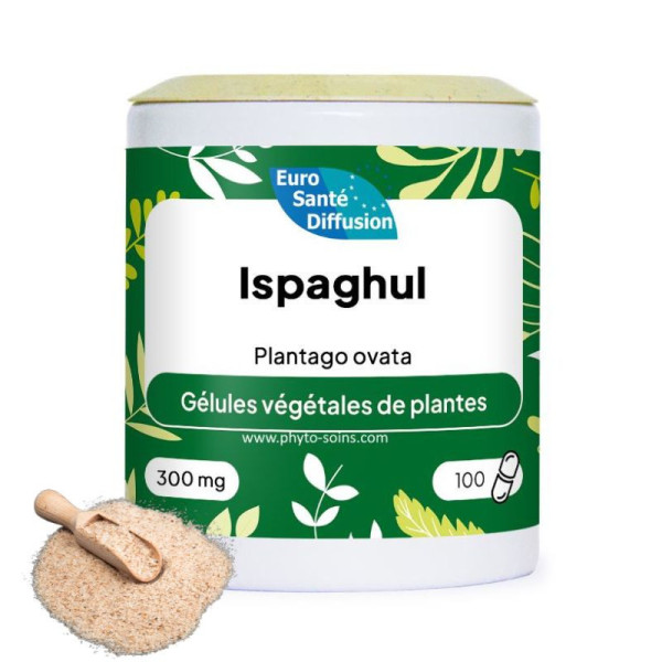 Boite de 100 ou 250 gélules d'Ispaghul (Plantago ovata) 300mg phytofrance