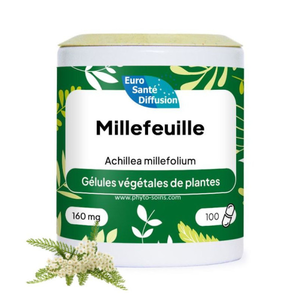 Boite de 100 ou 250 gélules de Millefeuille (Achillea millefolium) 160mg phytofrance