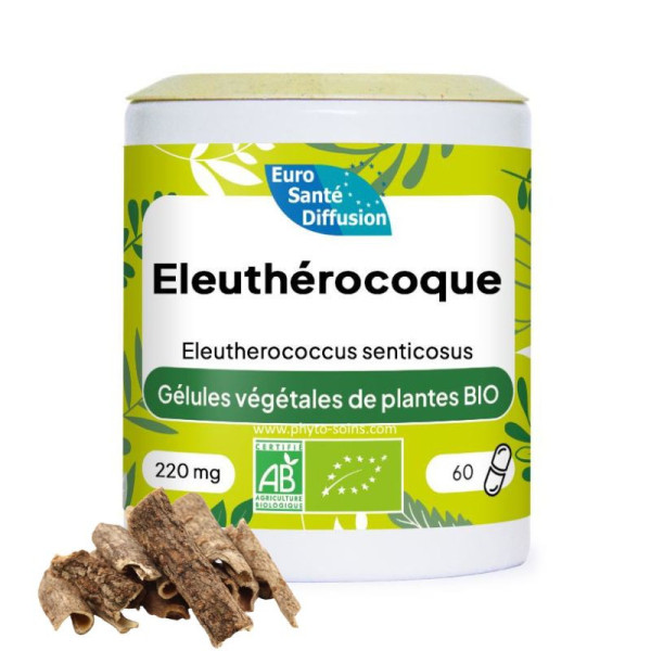 Boite de 60 ou 250 gélules d'Eleuthérocoque (Eleutherococcus senticosus) BIO 220mg phytofrance