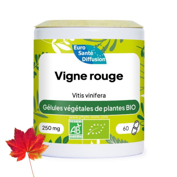 Boite de 60 ou 250 gélules de Vigne rouge (vitis vinifera) BIO 250mg phytofrance
