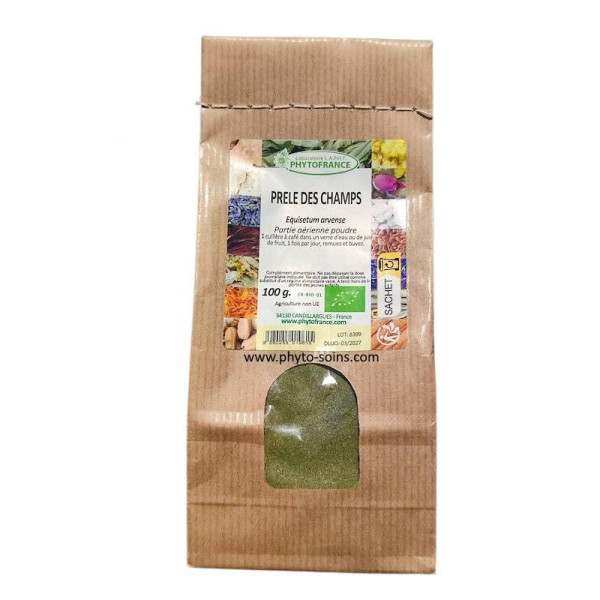 Sachet de poudre de Prêle (Equisetum arvense) BIO 100g phytofrance