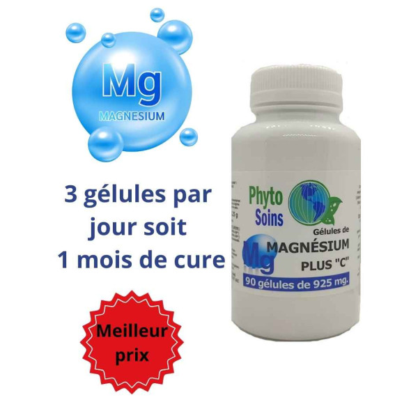 90 Gélules magnésium / B6 cure d'un mois - Phyto-soins