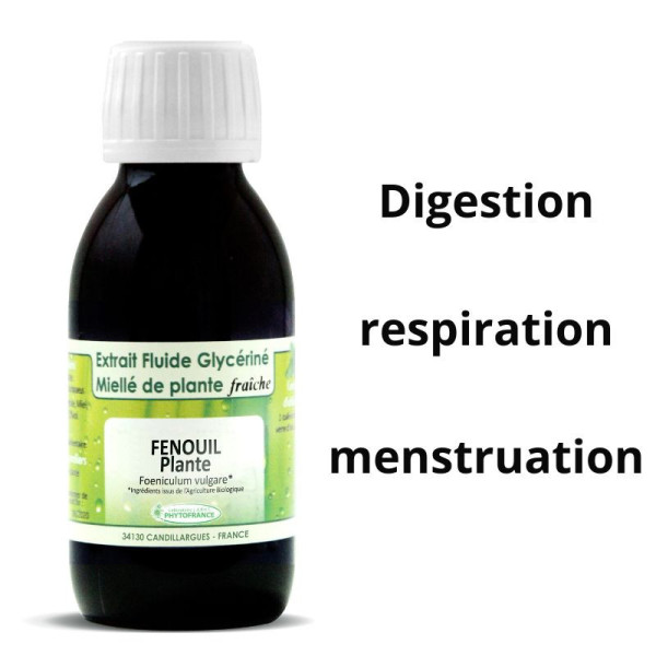 Extrait fluide glycériné de Fenouil frais et BIO
