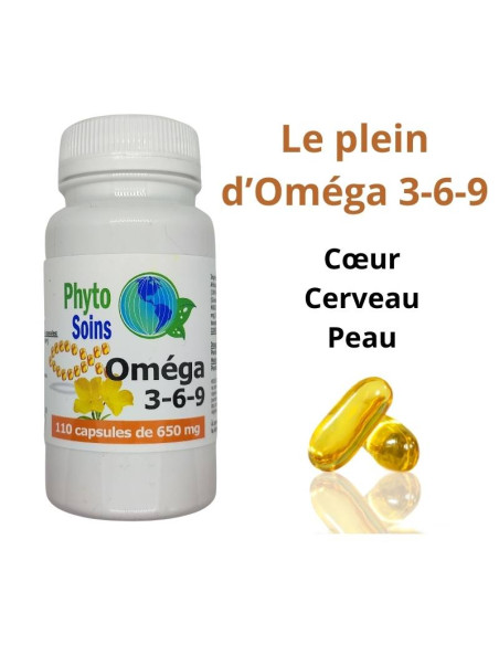 Capsules Oméga 3-6-9 (Poisson- onagre- Lin) Phyto-soins