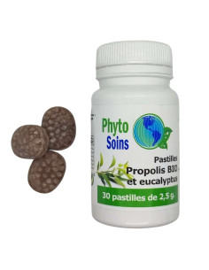 Pastilles gorge à la propolis BIO et à l'Eucalyptus - Phyto-soins