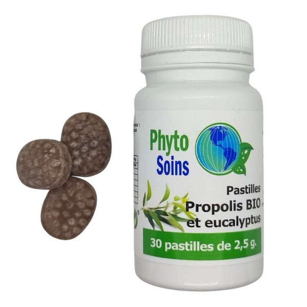 Pastilles gorge à la propolis BIO et à l'Eucalyptus - Phyto-soins
